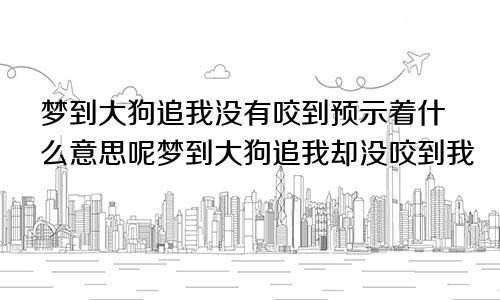 梦到大狗追我没有咬到预示着什么意思呢梦到大狗追我却没咬到我