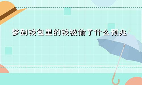 梦到钱包里的钱被偷了什么预兆