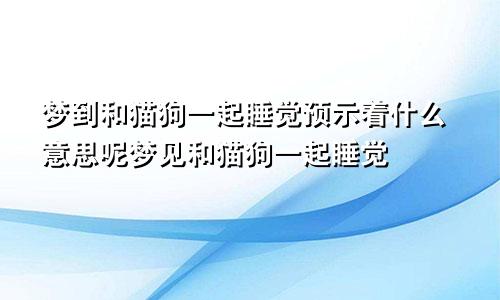 梦到和猫狗一起睡觉预示着什么意思呢梦见和猫狗一起睡觉