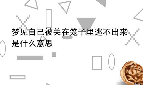 梦见自己被关在笼子里逃不出来是什么意思