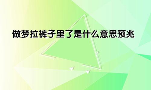 做梦拉裤子里了是什么意思预兆