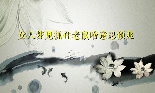 女人梦见抓住老鼠啥意思预兆