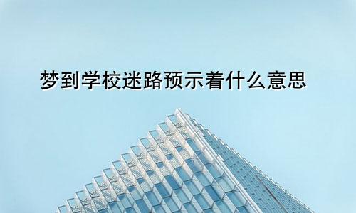 梦到学校迷路预示着什么意思