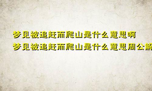 梦见被追赶而爬山是什么意思啊梦见被追赶而爬山是什么意思周公解梦