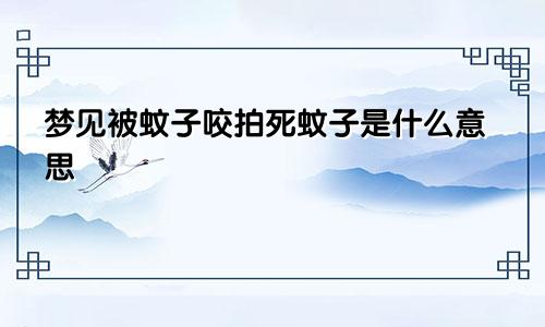 梦见被蚊子咬拍死蚊子是什么意思