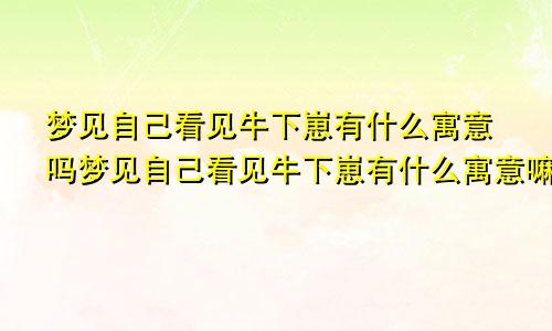 梦见自己看见牛下崽有什么寓意吗梦见自己看见牛下崽有什么寓意嘛