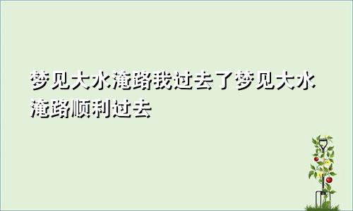 梦见大水淹路我过去了梦见大水淹路顺利过去