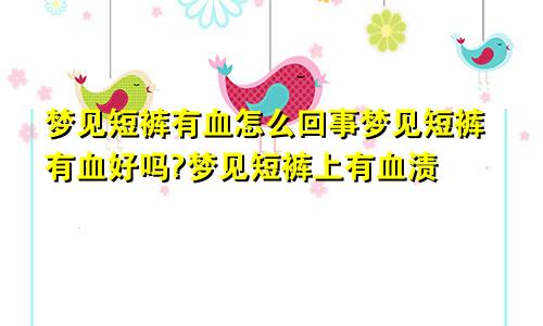 梦见短裤有血怎么回事梦见短裤有血好吗?梦见短裤上有血渍