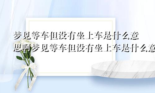 梦见等车但没有坐上车是什么意思啊梦见等车但没有坐上车是什么意思呀