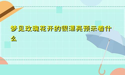 梦见玫瑰花开的很漂亮预示着什么