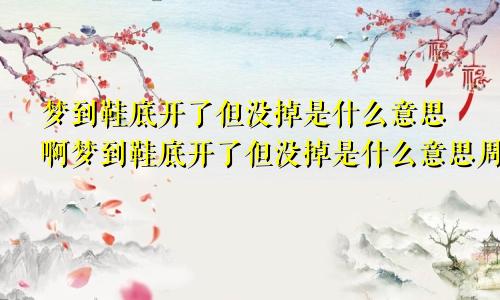 梦到鞋底开了但没掉是什么意思啊梦到鞋底开了但没掉是什么意思周公解梦