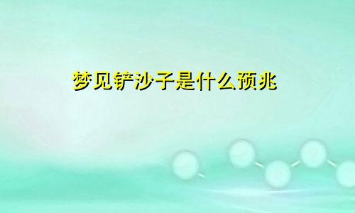 梦见铲沙子是什么预兆