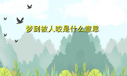 梦到被人咬是什么意思