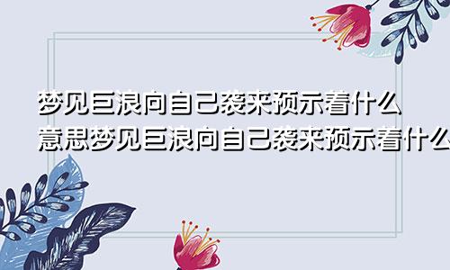 梦见巨浪向自己袭来预示着什么意思梦见巨浪向自己袭来预示着什么周公解梦