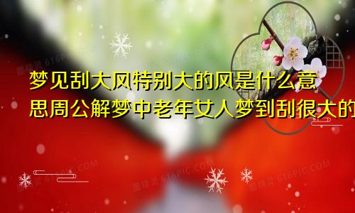 梦见刮大风特别大的风是什么意思周公解梦中老年女人梦到刮很大的风