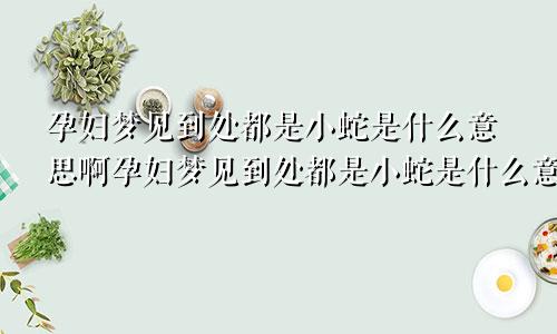 孕妇梦见到处都是小蛇是什么意思啊孕妇梦见到处都是小蛇是什么意思周公解梦