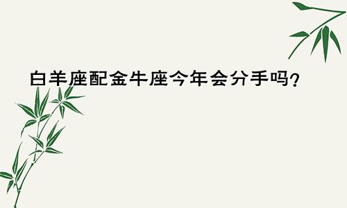 白羊座配金牛座今年会分手吗？