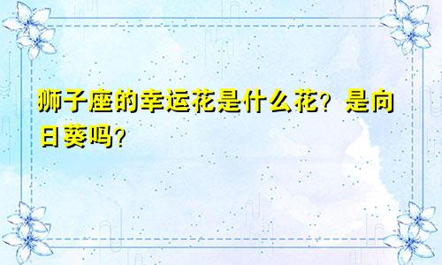 狮子座的幸运花是什么花？是向日葵吗？