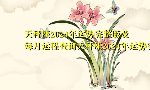 天秤座2024年运势完整版及每月运程查询天秤座2024年运势完整版及每月运程详解