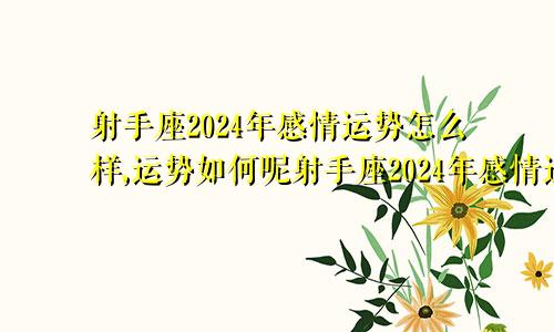 射手座2024年感情运势怎么样,运势如何呢射手座2024年感情运势怎么样,运势如何样