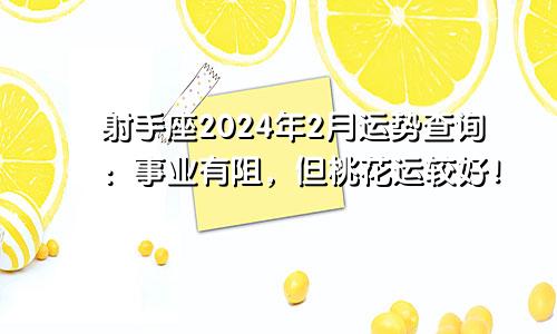 射手座2024年2月运势查询：事业有阻，但桃花运较好！