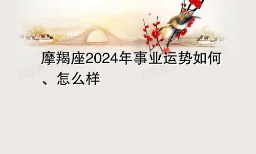 摩羯座2024年事业运势如何、怎么样