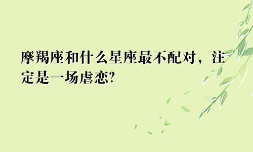 摩羯座和什么星座最不配对，注定是一场虐恋？