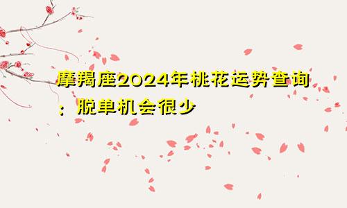 摩羯座2024年桃花运势查询：脱单机会很少