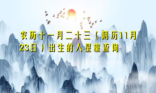 农历十一月二十三（阴历11月23日）出生的人星座查询