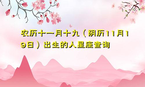 农历十一月十九（阴历11月19日）出生的人星座查询