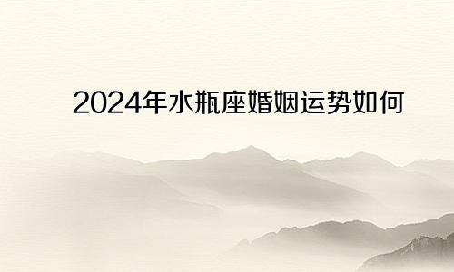 2024年水瓶座婚姻运势如何