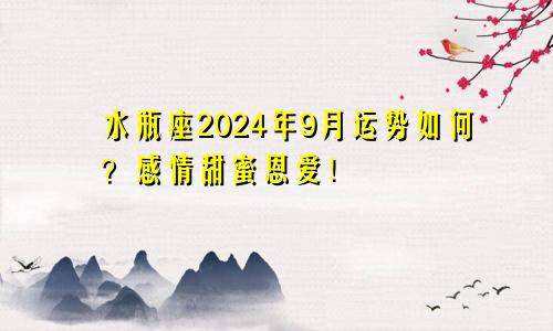 水瓶座2024年9月运势如何？感情甜蜜恩爱！