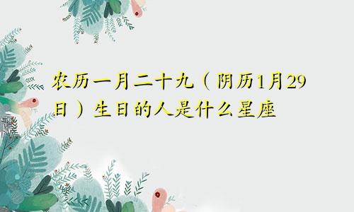 农历一月二十九（阴历1月29日）生日的人是什么星座