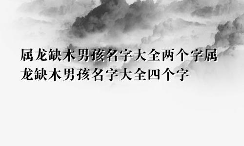 属龙缺木男孩名字大全两个字属龙缺木男孩名字大全四个字