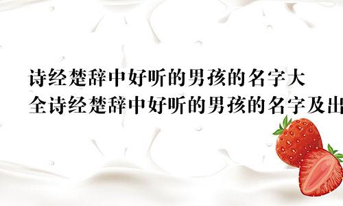 诗经楚辞中好听的男孩的名字大全诗经楚辞中好听的男孩的名字及出处