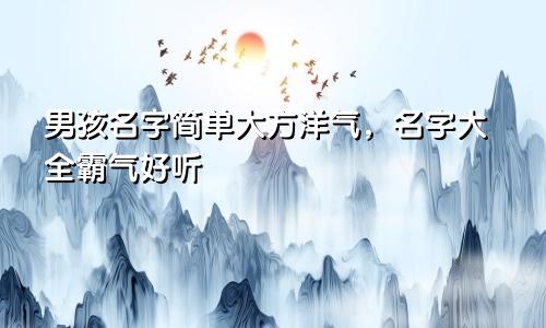 男孩名字简单大方洋气，名字大全霸气好听