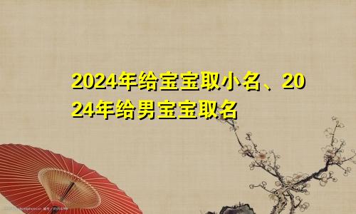 2024年给宝宝取小名、2024年给男宝宝取名