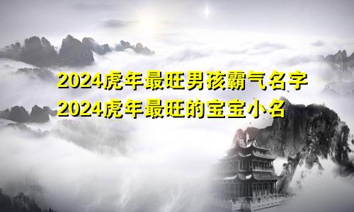 2024虎年最旺男孩霸气名字2024虎年最旺的宝宝小名