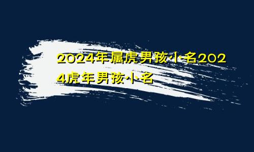 2024年属虎男孩小名2024虎年男孩小名