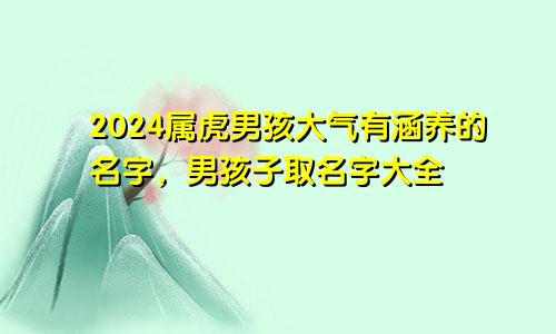 2024属虎男孩大气有涵养的名字，男孩子取名字大全