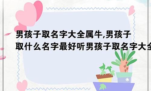 男孩子取名字大全属牛,男孩子取什么名字最好听男孩子取名字大全属牛,男孩子取什么名字最好呢