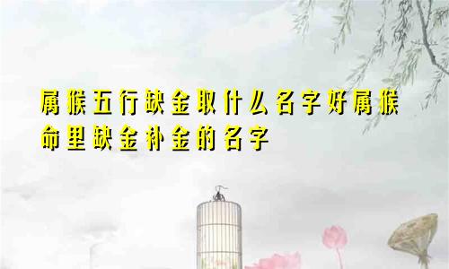 属猴五行缺金取什么名字好属猴命里缺金补金的名字