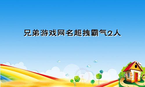 兄弟游戏网名超拽霸气2人