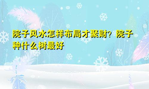 院子风水怎样布局才聚财？院子种什么树最好