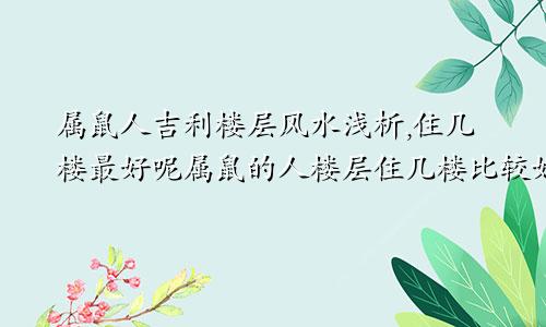 属鼠人吉利楼层风水浅析,住几楼最好呢属鼠的人楼层住几楼比较好