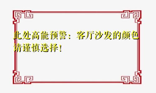 此处高能预警：客厅沙发的颜色请谨慎选择！