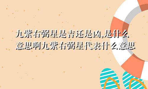 九紫右弼星是吉还是凶,是什么意思啊九紫右弼星代表什么意思