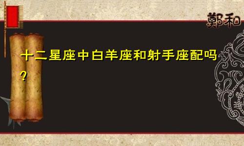 十二星座中白羊座和射手座配吗？