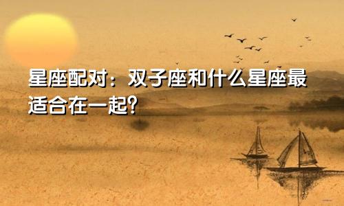 星座配对：双子座和什么星座最适合在一起？