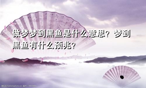 做梦梦到黑鱼是什么意思？梦到黑鱼有什么预兆？